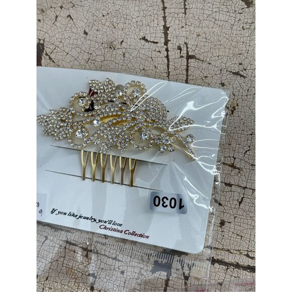 Christina Collection Aurora Borealis ornate hair comb.wedding prom special event - Picture 8 of 8